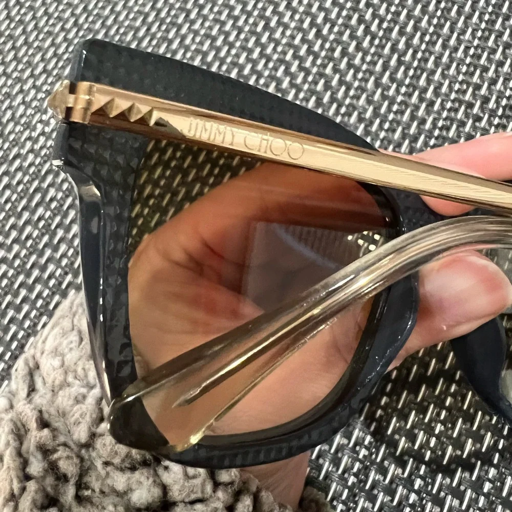 Jimmy Choo Women’s Authentic Olive Green Gold Sides Sunglasses + Kate Spade Case